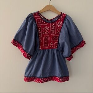 Vintage Union Made Boho Top, size 7 years.
